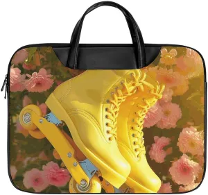 Roller Skating Leather Laptop Bag Laptop Briefcase Waterproof Durable Portable Bag Portable Laptop Bag Business Office 16.5 * 12.6IN