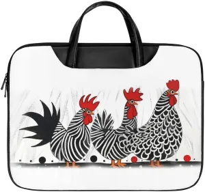 Rooster Leather Laptop Bag Laptop Briefcase Waterproof Durable Portable Bag Portable Laptop Bag Business Office 16.5 * 12.6IN