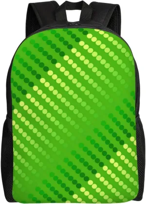 Satin Dots - Shades Of Lime Green Minimalist Laptop Backpack  Waterproof Business Travel Bag, Breathable Design, Modern Work & Leisure