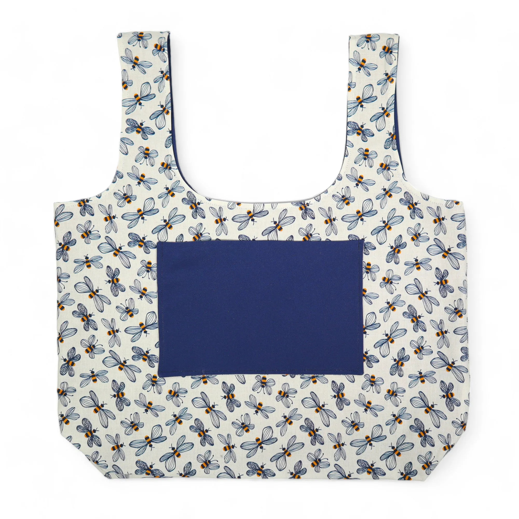 Shopping Tote Sewing Kit - Bees Navy