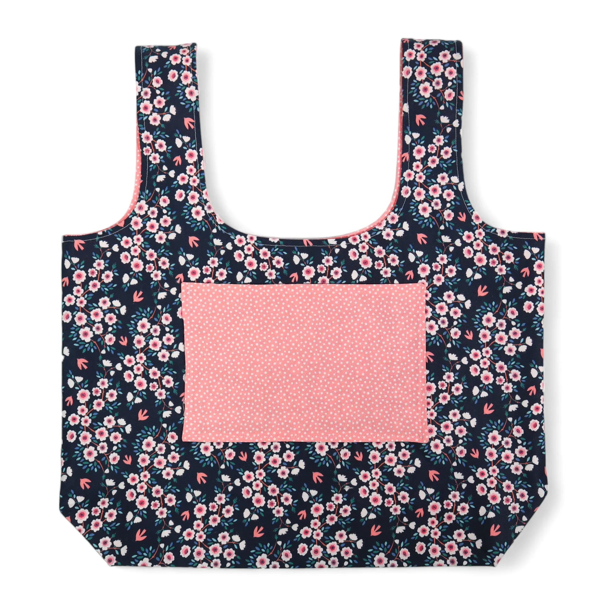 Shopping Tote Sewing Kit - Garden Party Navy