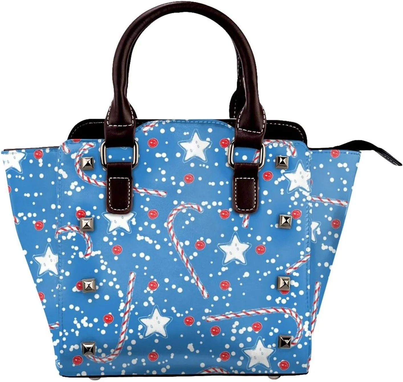 Shoulder Bag Handbags Rivet for Women Fashion Tote Bags PU Leather Shoulder Bag Studded Top Handle Satchel Bags Purse