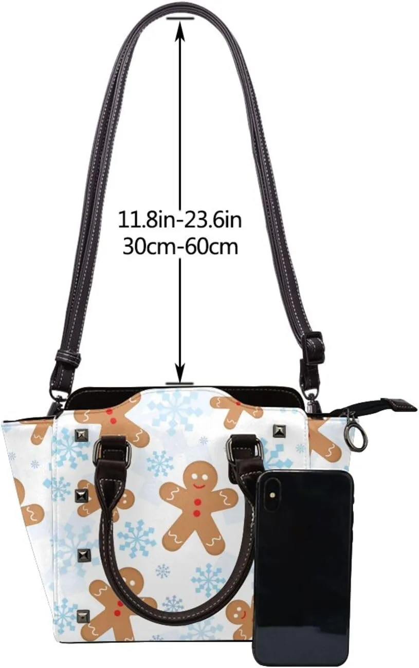 Shoulder Bag Handbags Rivet for Women Fashion Tote Bags PU Leather Shoulder Bag Studded Top Handle Satchel Bags Purse