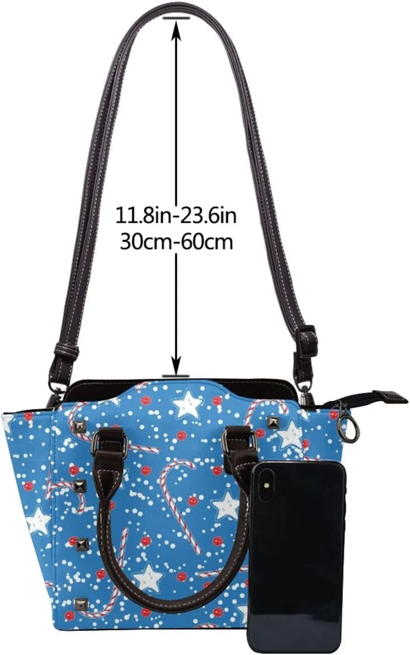 Shoulder Bag Handbags Rivet for Women Fashion Tote Bags PU Leather Shoulder Bag Studded Top Handle Satchel Bags Purse