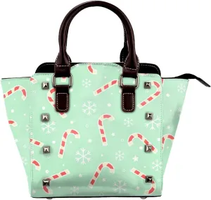 Shoulder Bag Handbags Rivet for Women Fashion Tote Bags PU Leather Shoulder Bag Studded Top Handle Satchel Bags Purse