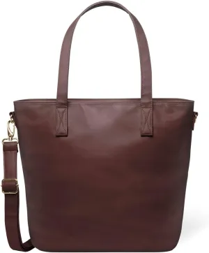 Simple Modern Vegan Leather Tote Bag for Women | Medium Work Purse with Compartments & Laptop Sleeve