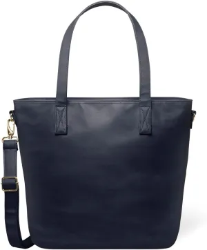 Simple Modern Vegan Leather Tote Bag for Women | Medium Work Purse with Compartments & Laptop Sleeve