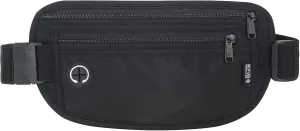Slim RFID Blocking Money Belt for Travel - Anti-Theft Hidden Passport Holder Waist Wallet with Secure Pouch for Cash, Credit Cards & Phone Safe (Black)