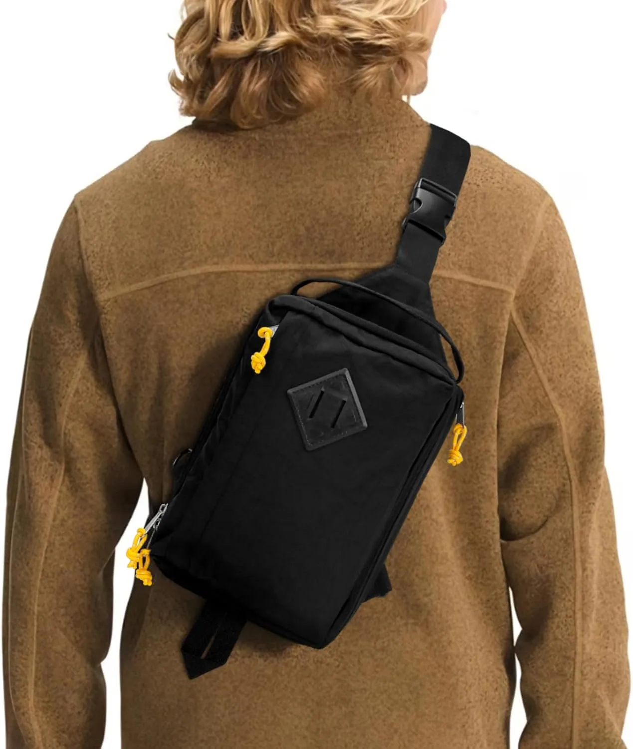 Sling Bag Retro-Modern: Waterproof Crossbody Bag for Women Men - Hidden Water Bottl Pocket for Owala Stanley Cup