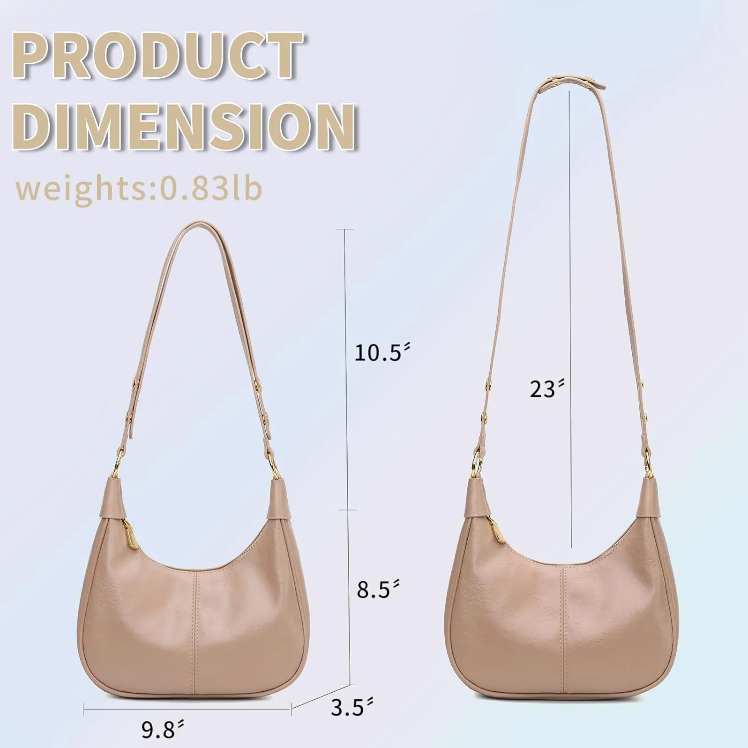 Small Hobo Bags Retro Crescent Shoulder Purse Women Soft Crossbody Handbag