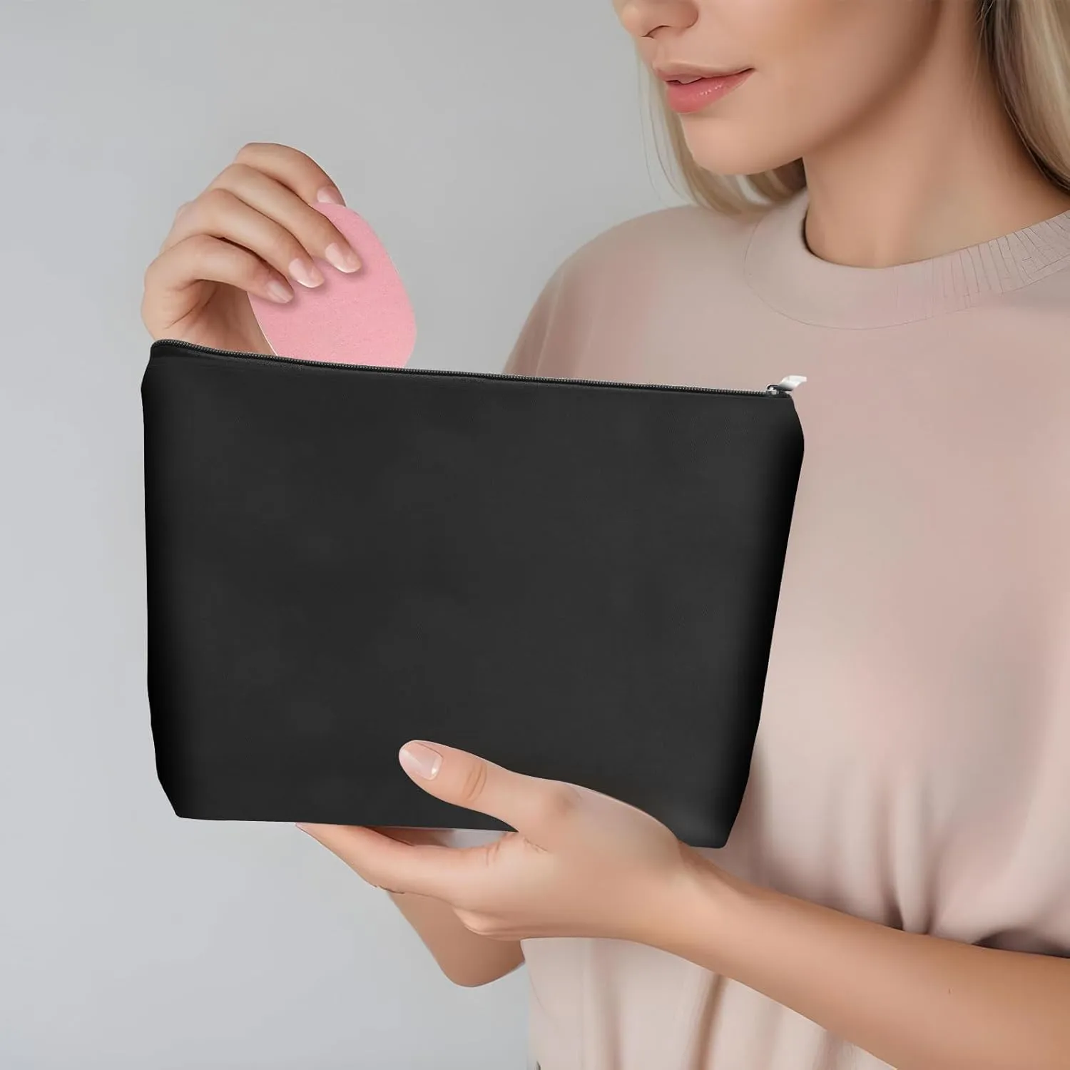 Small Makeup Bag for Purse Cosmetic Bag Makeup Pouches with Zipper Portable Pouch Multipurpose Storage Tool Pouches for Tools Travel Toiletry Make up Organizer 9.8 x 6.7 Inch