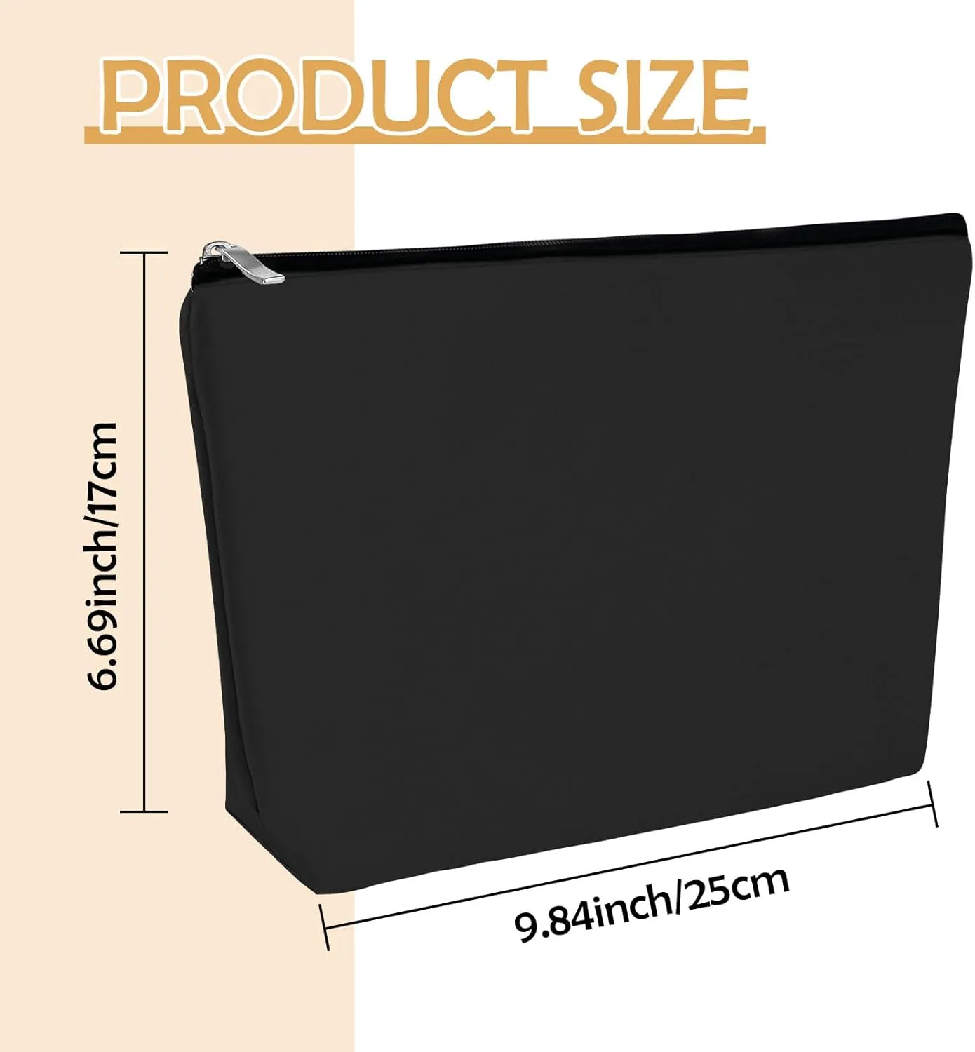 Small Makeup Bag for Purse Cosmetic Bag Makeup Pouches with Zipper Portable Pouch Multipurpose Storage Tool Pouches for Tools Travel Toiletry Make up Organizer 9.8 x 6.7 Inch