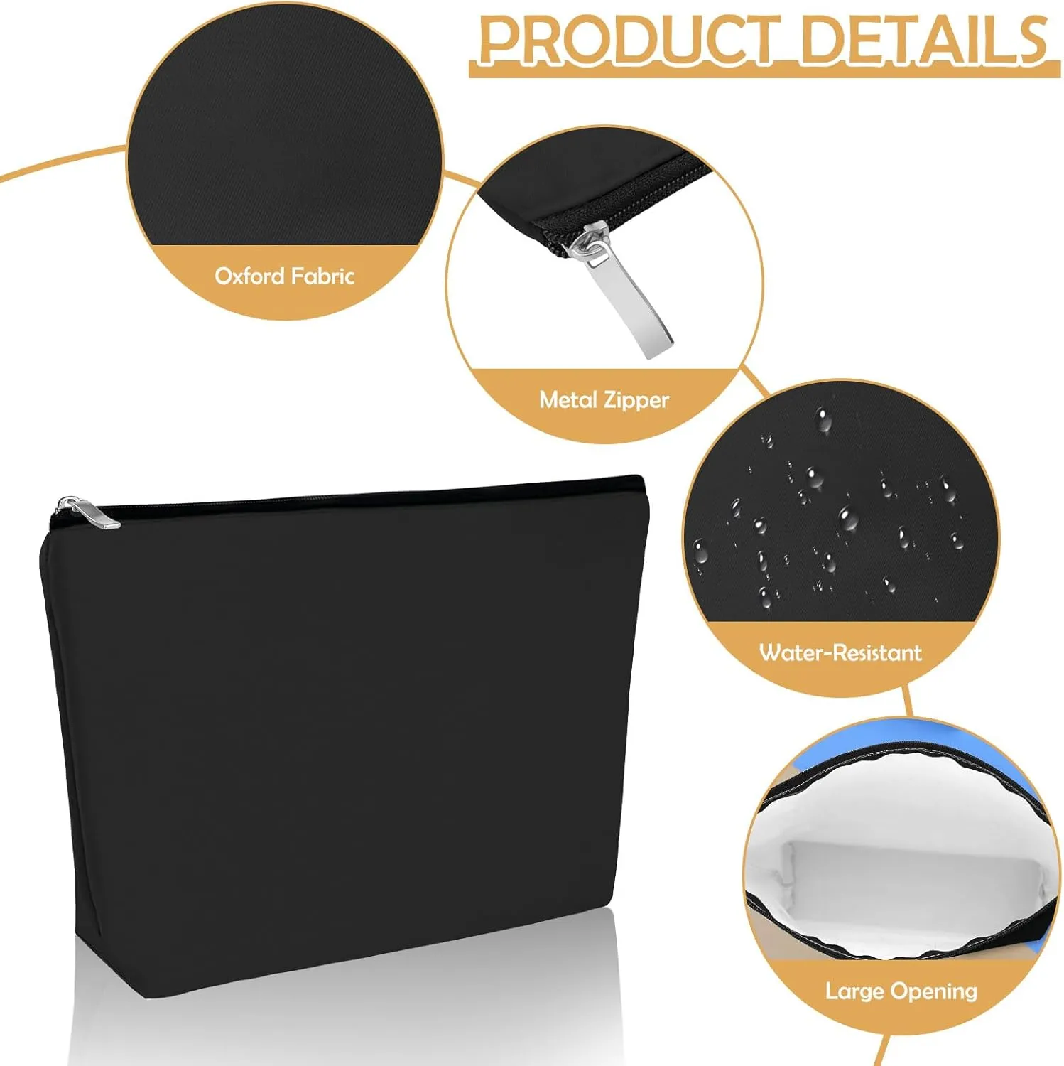 Small Makeup Bag for Purse Cosmetic Bag Makeup Pouches with Zipper Portable Pouch Multipurpose Storage Tool Pouches for Tools Travel Toiletry Make up Organizer 9.8 x 6.7 Inch