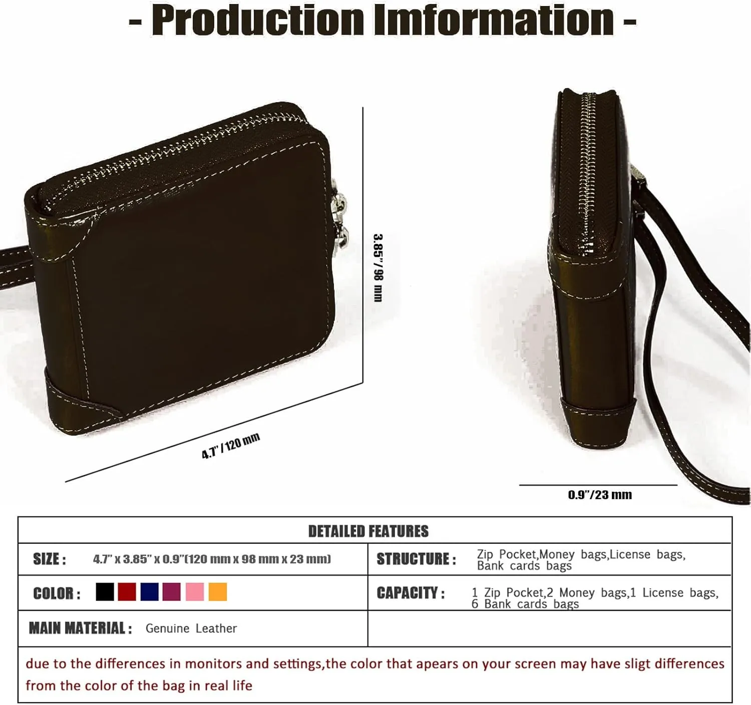 Small Zip Around Wallet for Women,Genuine Leather RFID Blocking Wristlet Clutch Luxurious Credit Card Holder (Small, Black)