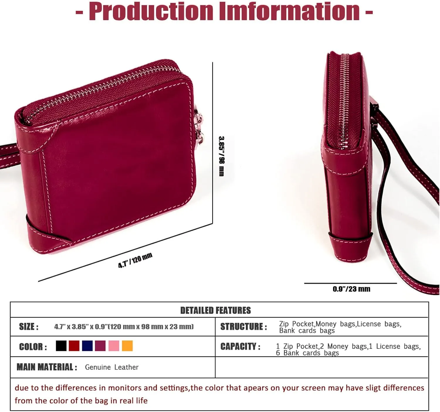 Small Zip Around Wallet for Women,Genuine Leather RFID Blocking Wristlet Clutch Luxurious Credit Card Holder (Small, Purple) (WL-008)