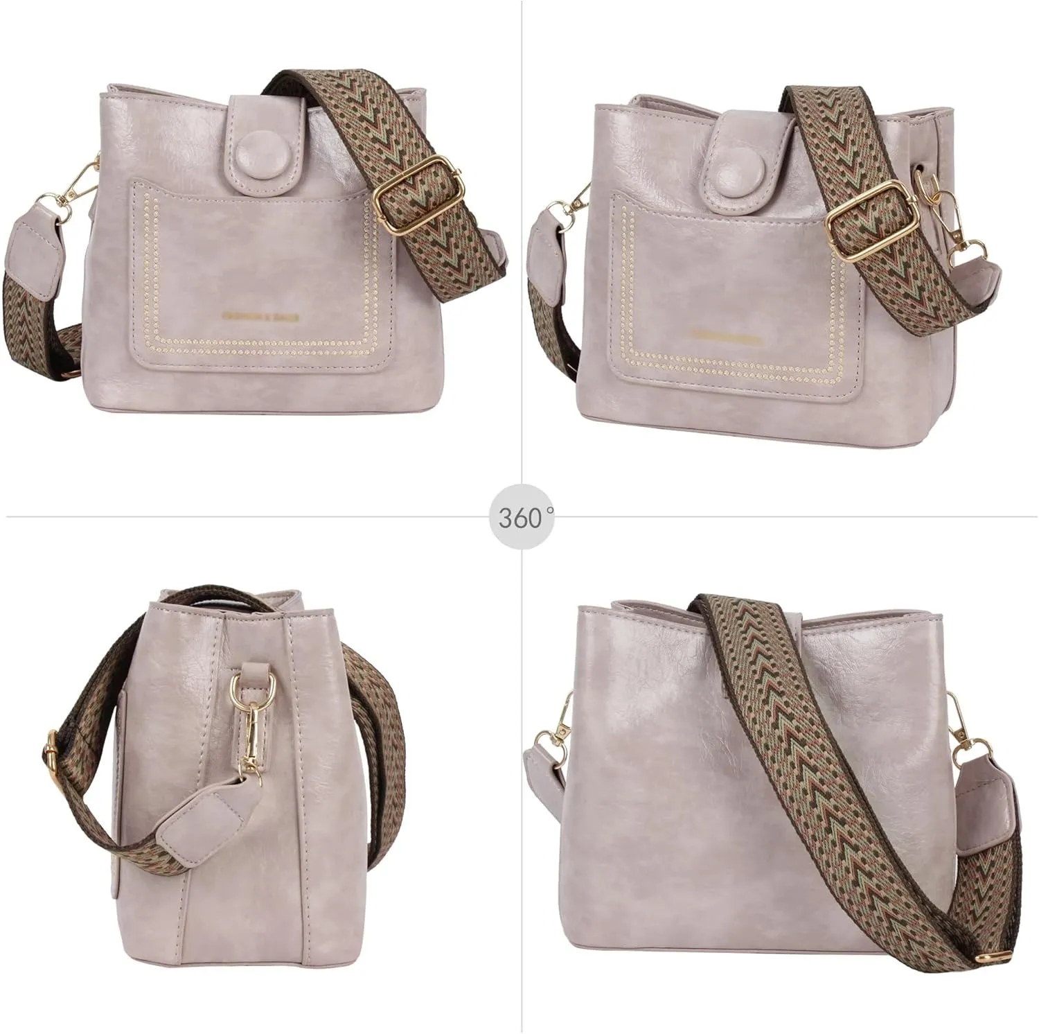 Soft Leather Hobo Shoulder Bag Lightweight Satchel Crossbody Purse Women's Bucket Handbag