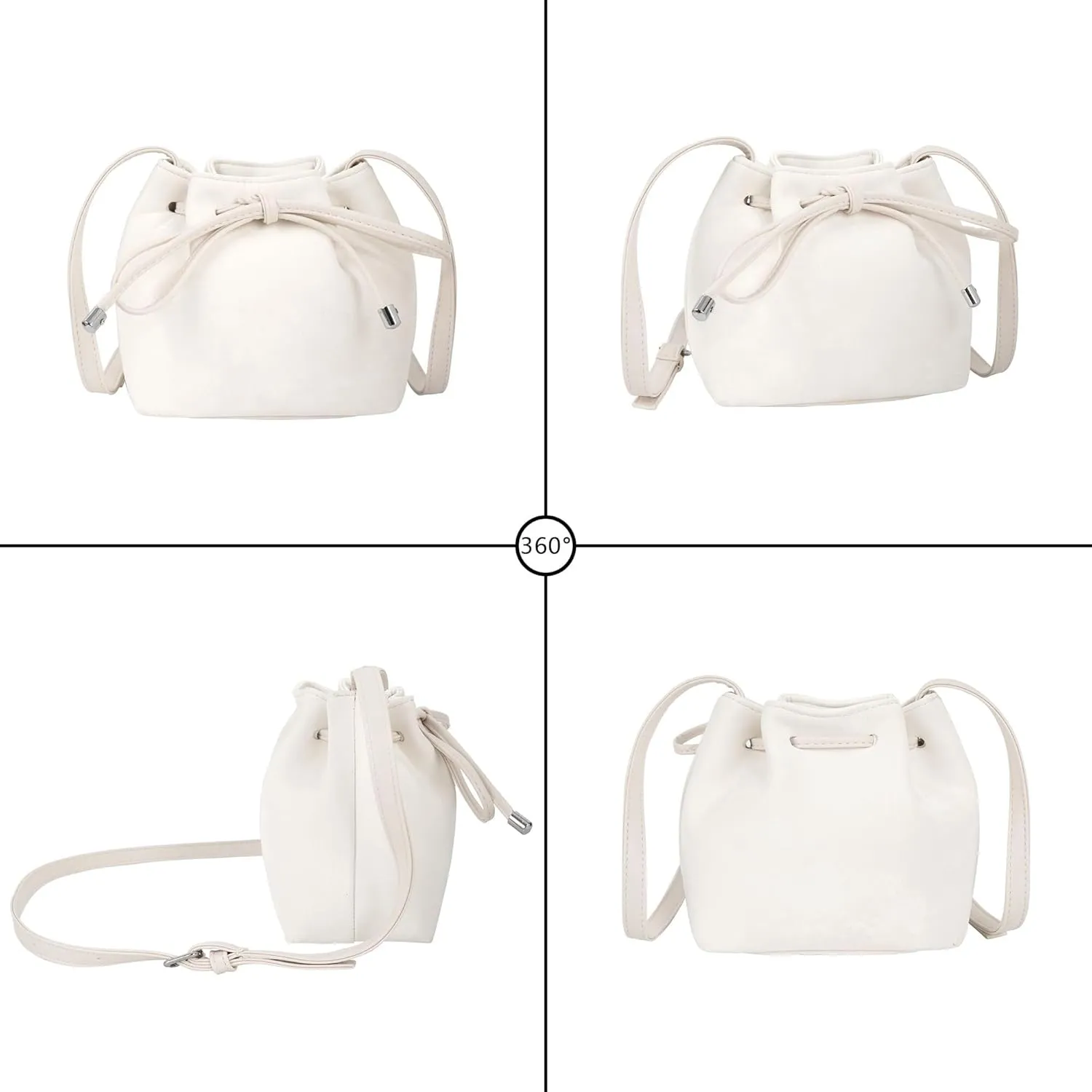 Soft Leather Hobo Shoulder Bag Lightweight Satchel Crossbody Purse Women's Bucket Handbag