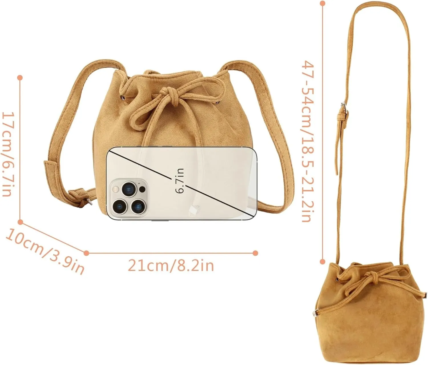 Soft Leather Hobo Shoulder Bag Lightweight Satchel Crossbody Purse Women's Bucket Handbag