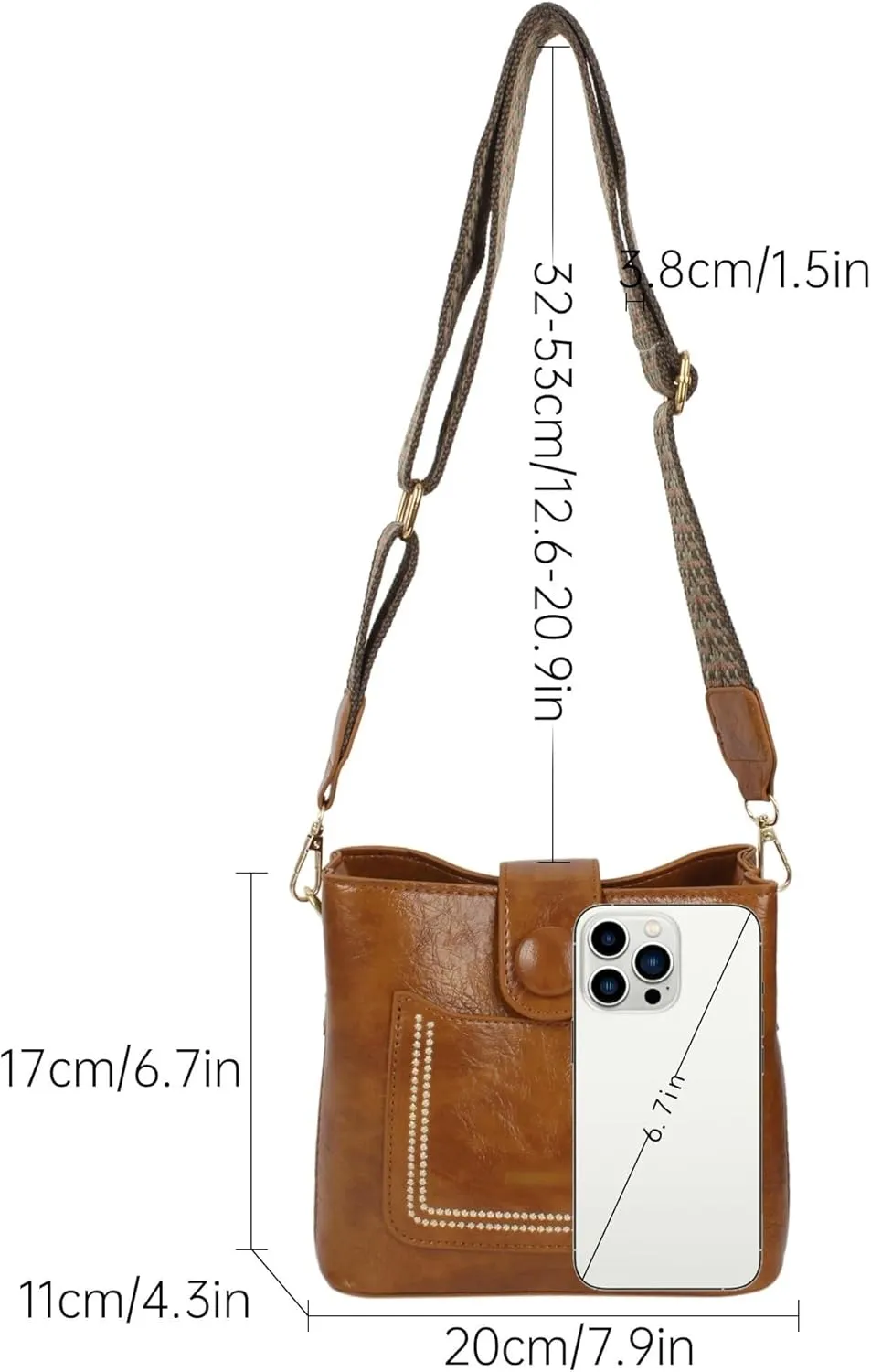 Soft Leather Hobo Shoulder Bag Lightweight Satchel Crossbody Purse Women's Bucket Handbag