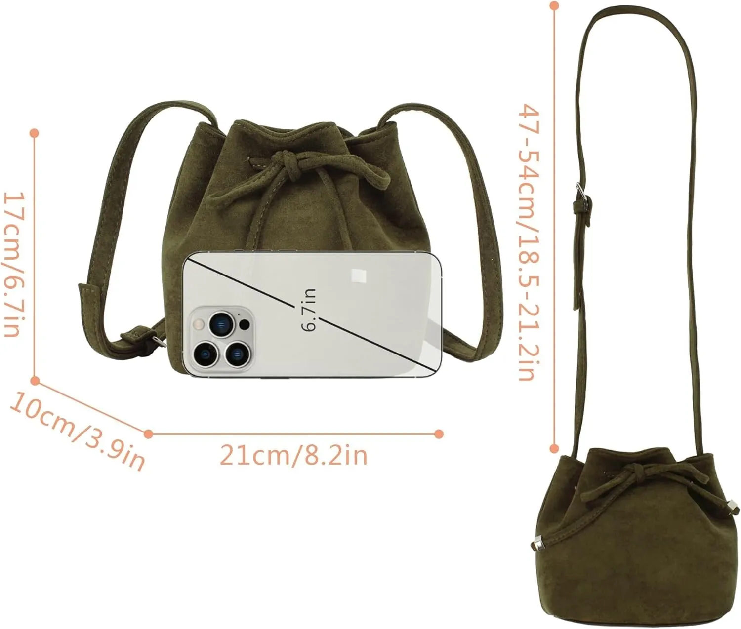Soft Leather Hobo Shoulder Bag Lightweight Satchel Crossbody Purse Women's Bucket Handbag