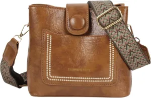 Soft Leather Hobo Shoulder Bag Lightweight Satchel Crossbody Purse Women's Bucket Handbag