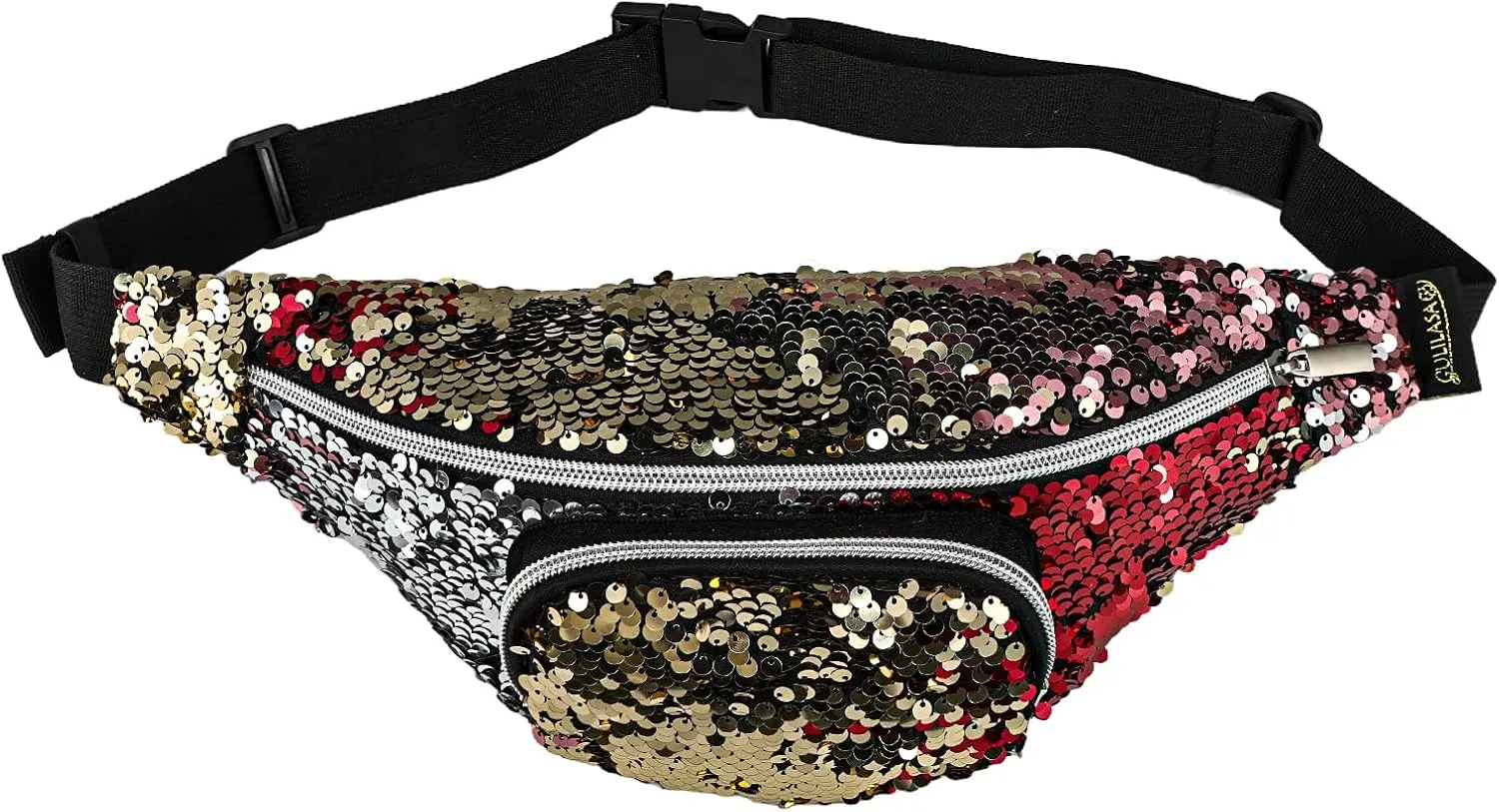 Sparkly Crossbody Bags Glitter Fanny Pack for Women Belt Bag Disco Fanny Pack GoldFanny Pack Waist Pack with Adjustable Strap Shiny Festival Fanny Pack with Zipper Pocket(Gold)