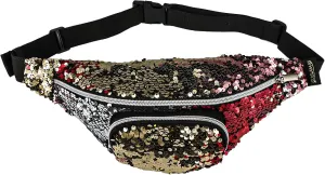 Sparkly Crossbody Bags Glitter Fanny Pack for Women Belt Bag Disco Fanny Pack GoldFanny Pack Waist Pack with Adjustable Strap Shiny Festival Fanny Pack with Zipper Pocket(Gold)