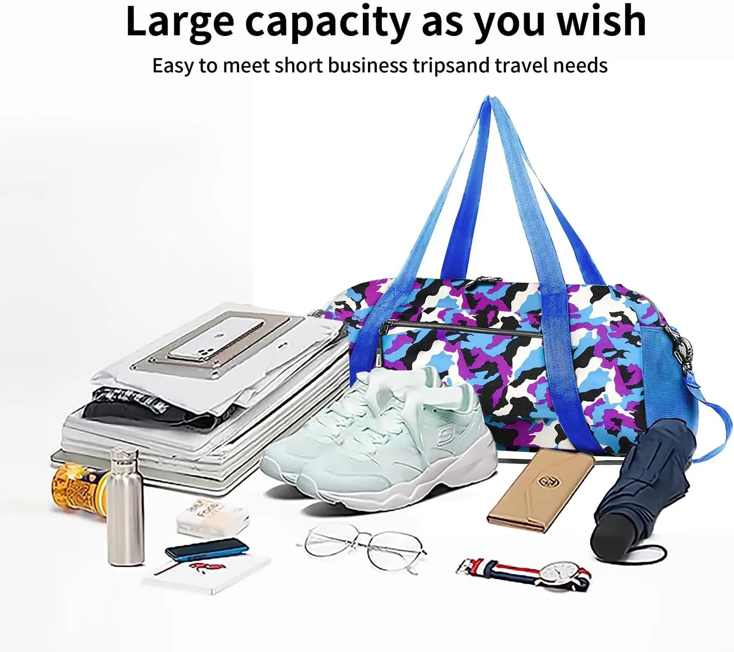Stumdo Duffel Bags for kids, Carry-On Size & Ideal for School Practice or Travel Weekender for Gym Sport bag for Boys & Girls (12hzlan)