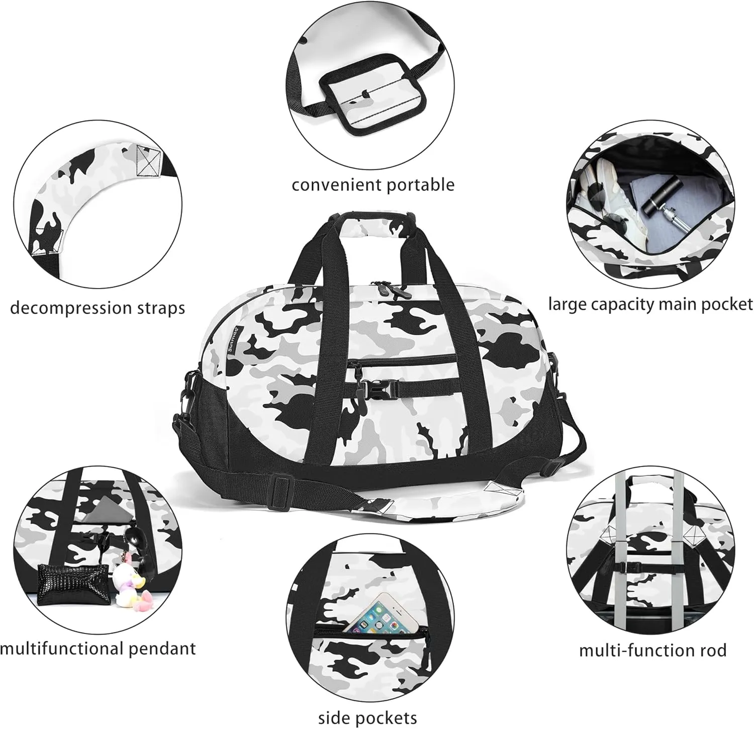 Stumdo Kids Overnighter Duffel Bags for kids, Carry-On Size & Ideal for School Practice or Overnight Travel Weekender Tote for Travel Gym Sport bag for Boys & Girls (71fen)
