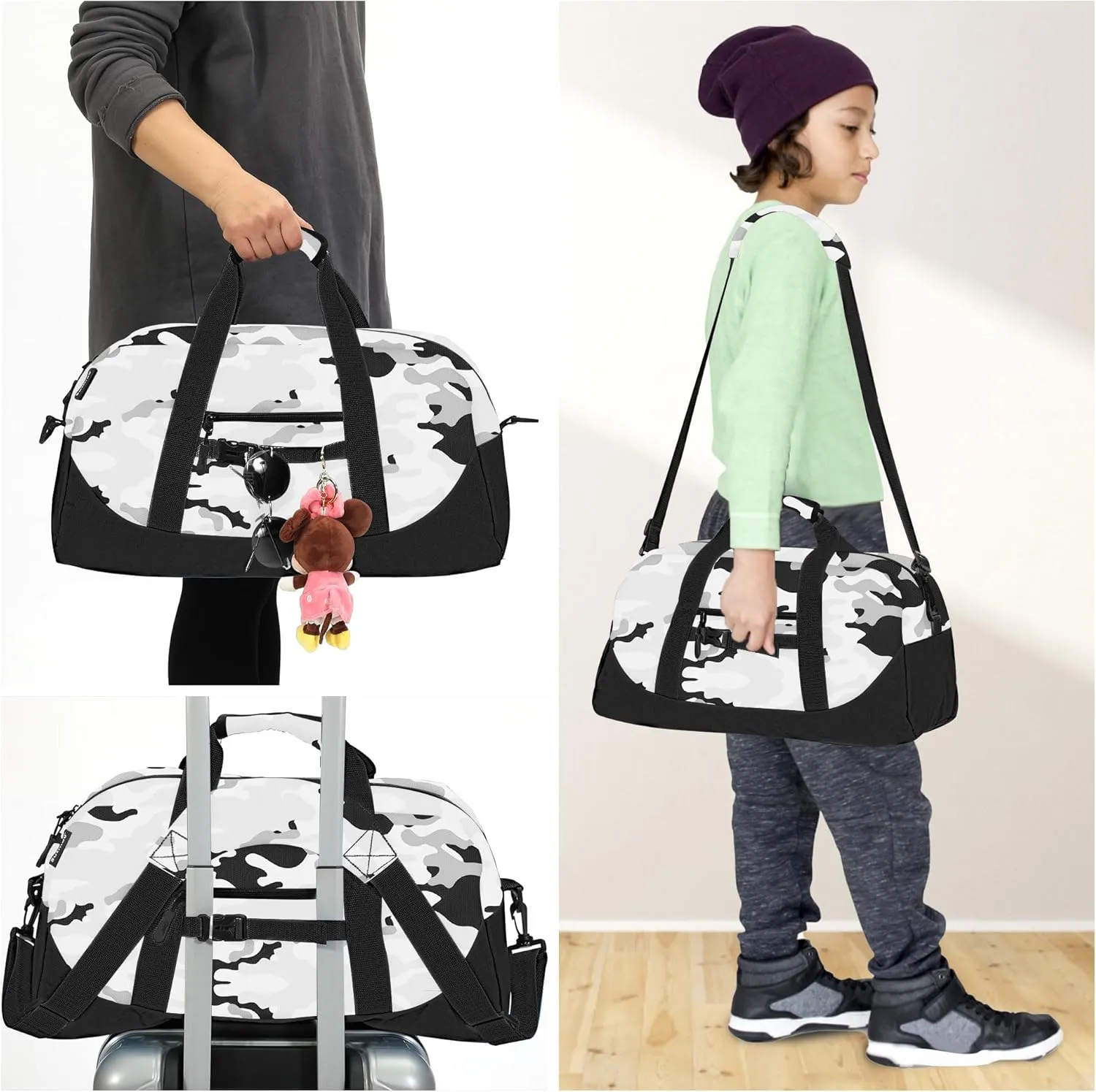 Stumdo Kids Overnighter Duffel Bags for kids, Carry-On Size & Ideal for School Practice or Overnight Travel Weekender Tote for Travel Gym Sport bag for Boys & Girls (71fen)