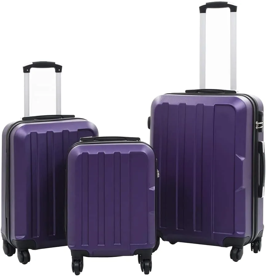 Stylish Hardcase Trolley Set for Safe and Travel, 3 Sizes for All Your Adventures, Elegant Purple Design