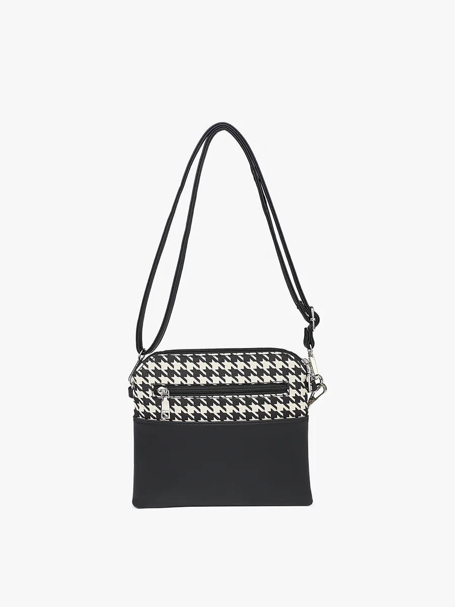 Tara Vegan Houndstooth Crossbody