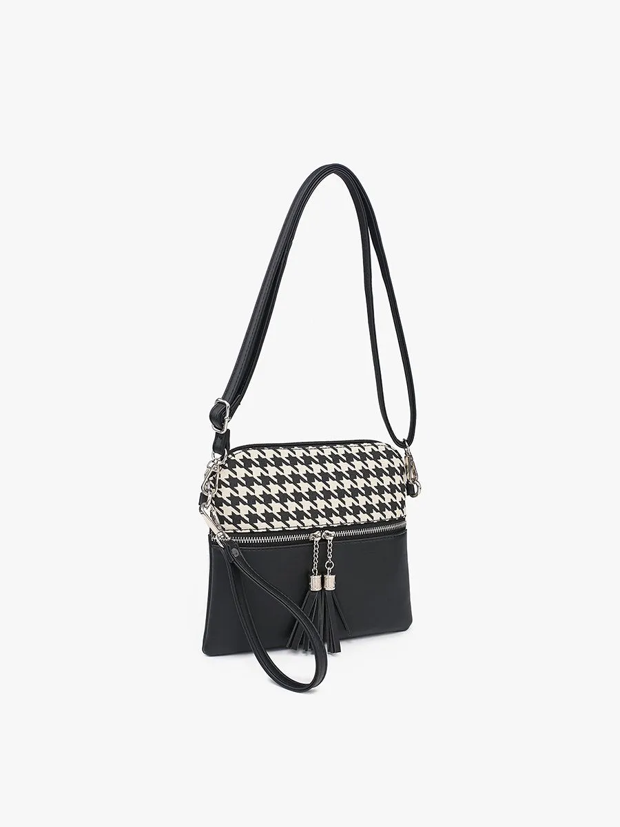 Tara Vegan Houndstooth Crossbody