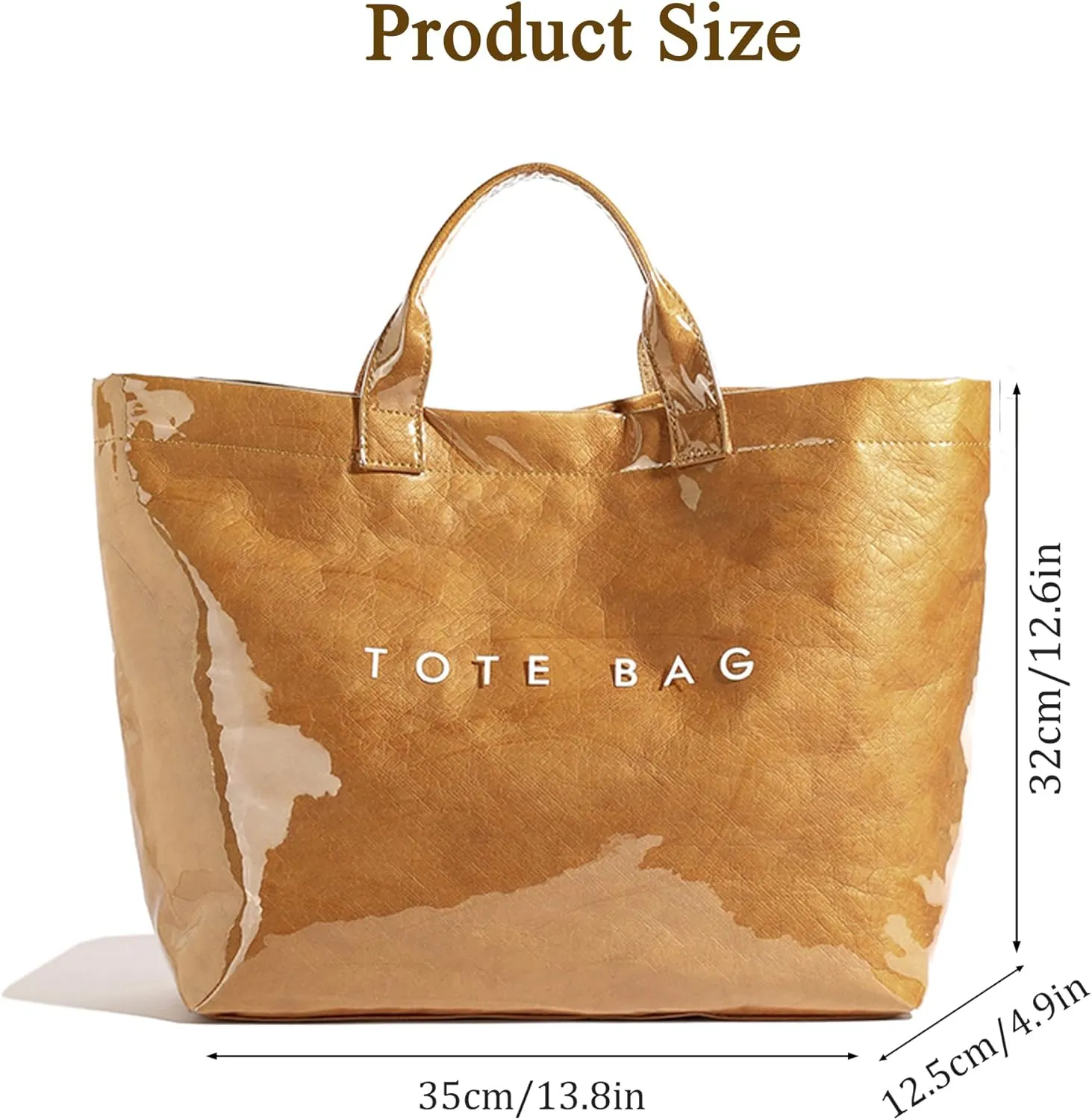 Tote Bag for Women Large PVC Tote Bag Plastic Handbag Letters Print Handbag Clear Hobo Bag