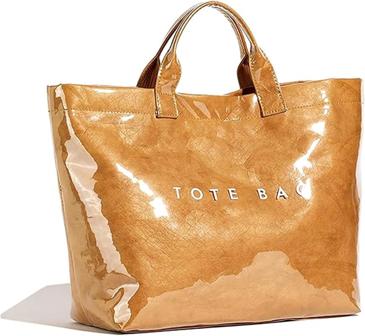 Tote Bag for Women Large PVC Tote Bag Plastic Handbag Letters Print Handbag Clear Hobo Bag