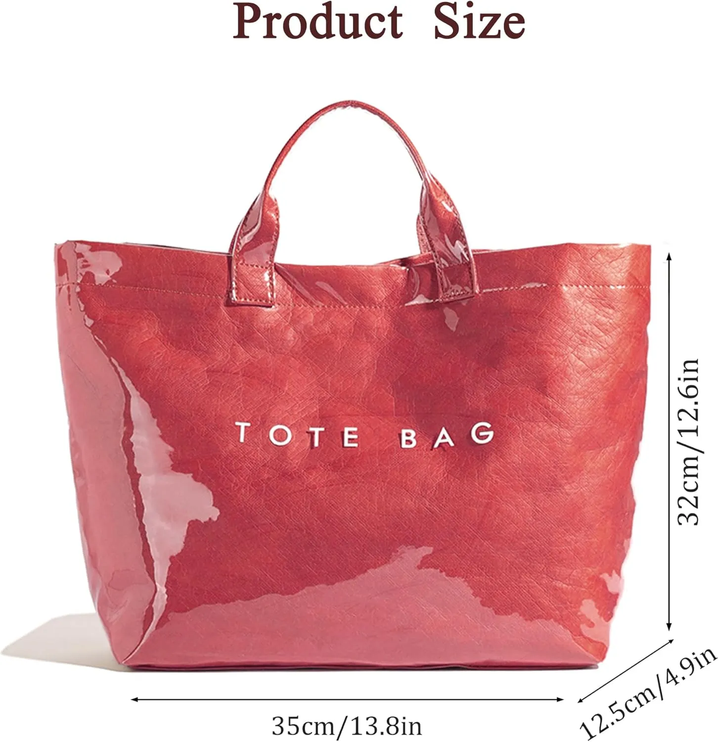 Tote Bag for Women Large PVC Tote Bag Plastic Handbag Letters Print Handbag Clear Hobo Bag
