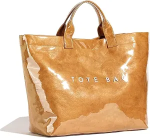 Tote Bag for Women Large PVC Tote Bag Plastic Handbag Letters Print Handbag Clear Hobo Bag