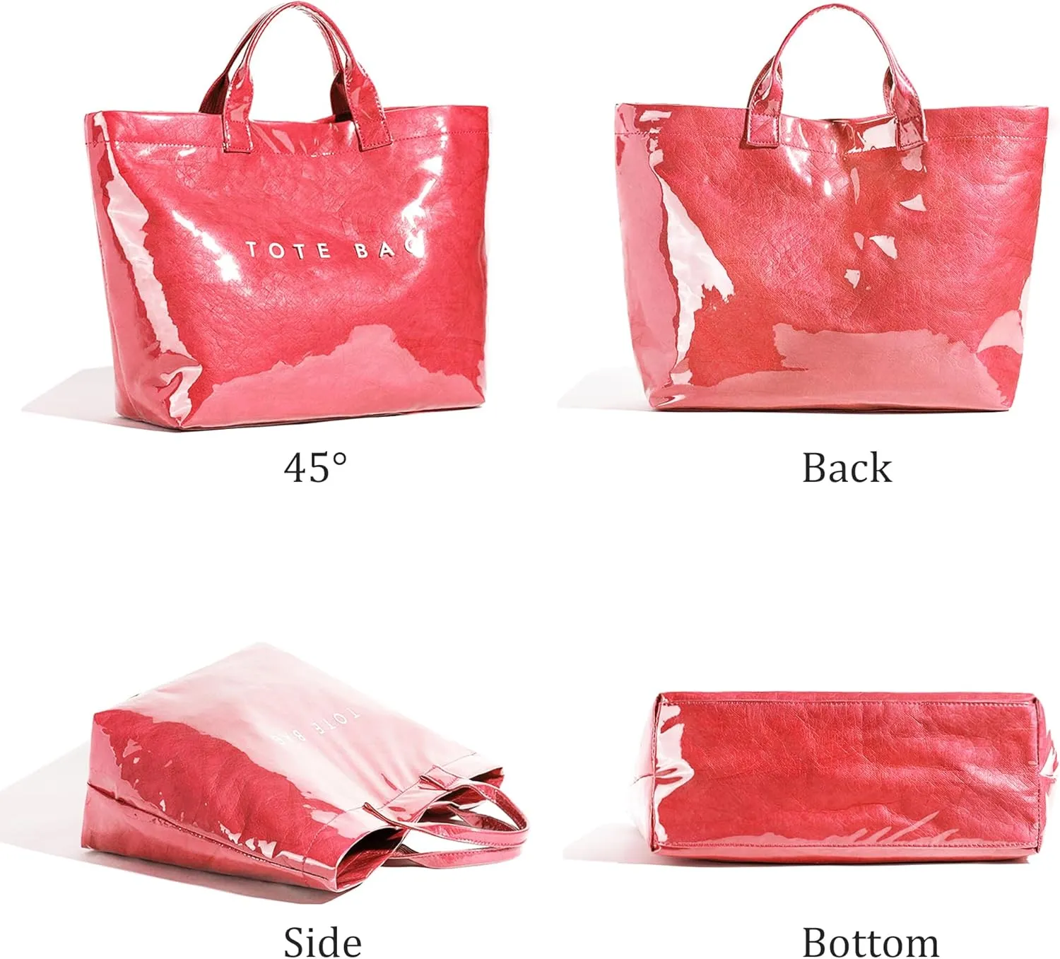 Tote Bag for Women Large PVC Tote Bag Plastic Handbag Letters Print Handbag Clear Hobo Bag