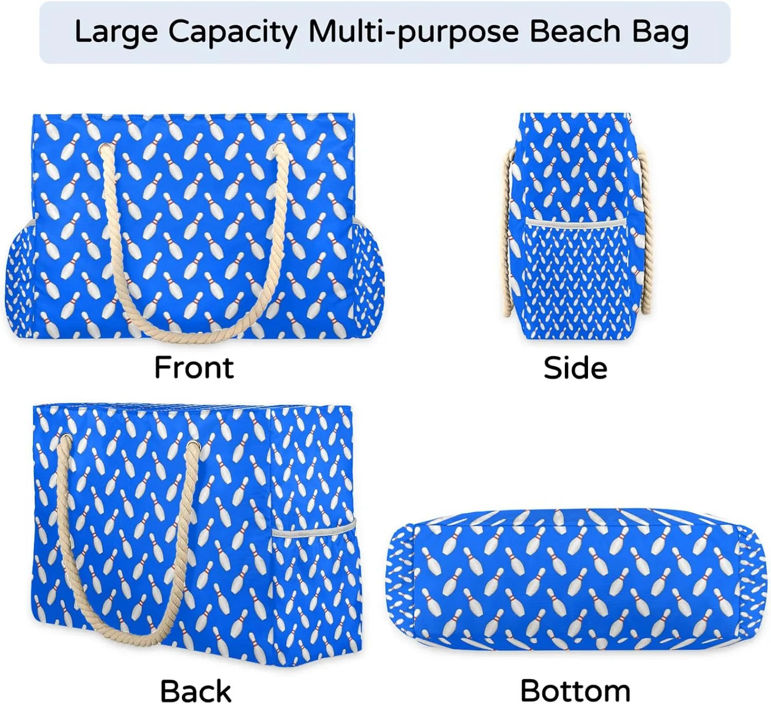 Tote Beach Bag for Women with Zipper Modern Large Waterproof Sandproof Swim Pool Bag