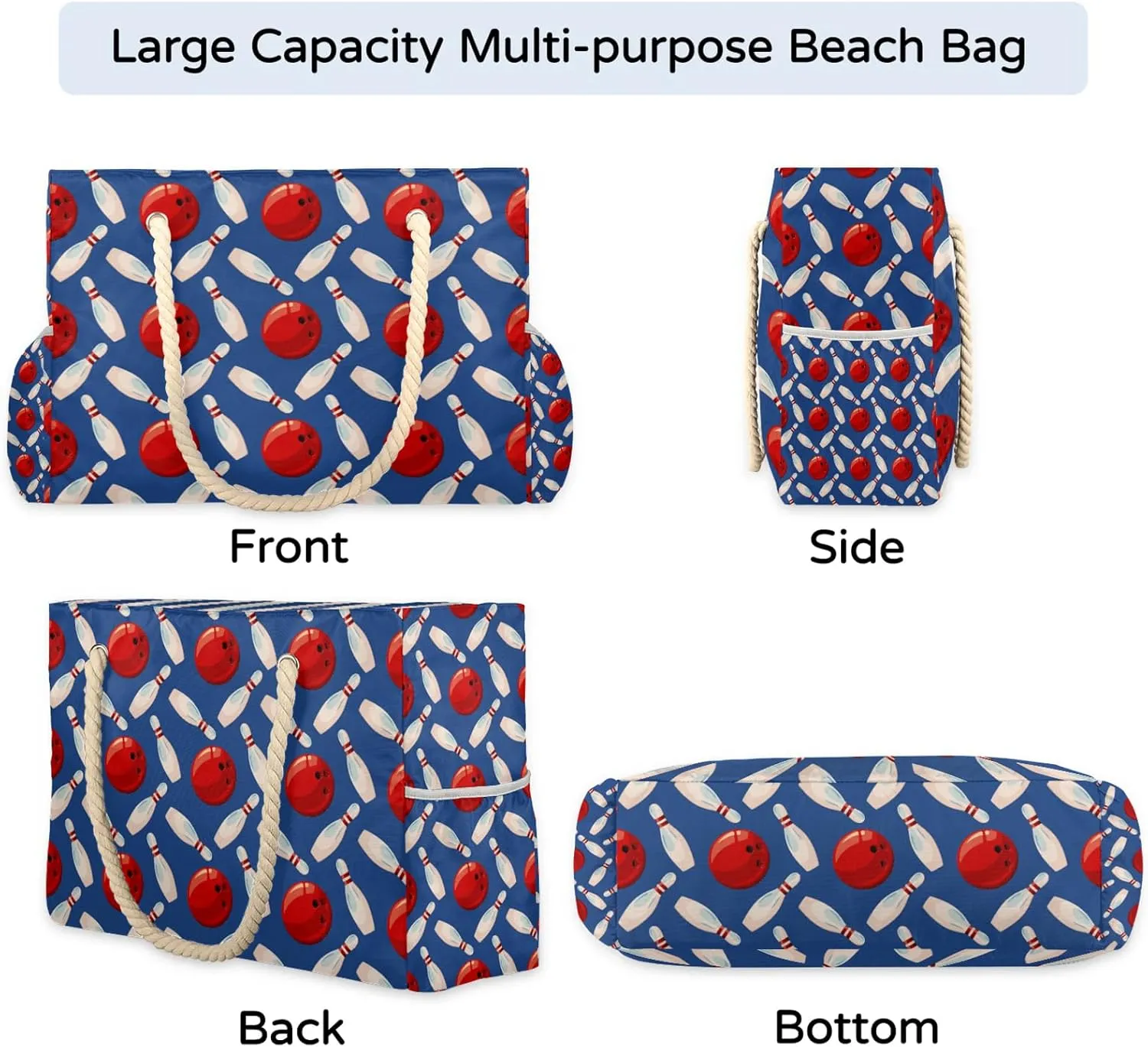 Tote Beach Bag for Women with Zipper Modern Large Waterproof Sandproof Swim Pool Bag