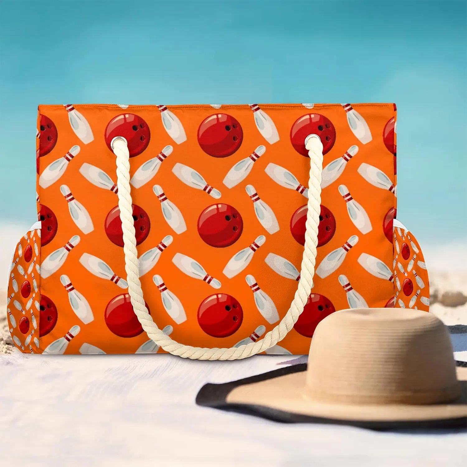 Tote Beach Bag for Women with Zipper Modern Large Waterproof Sandproof Swim Pool Bag