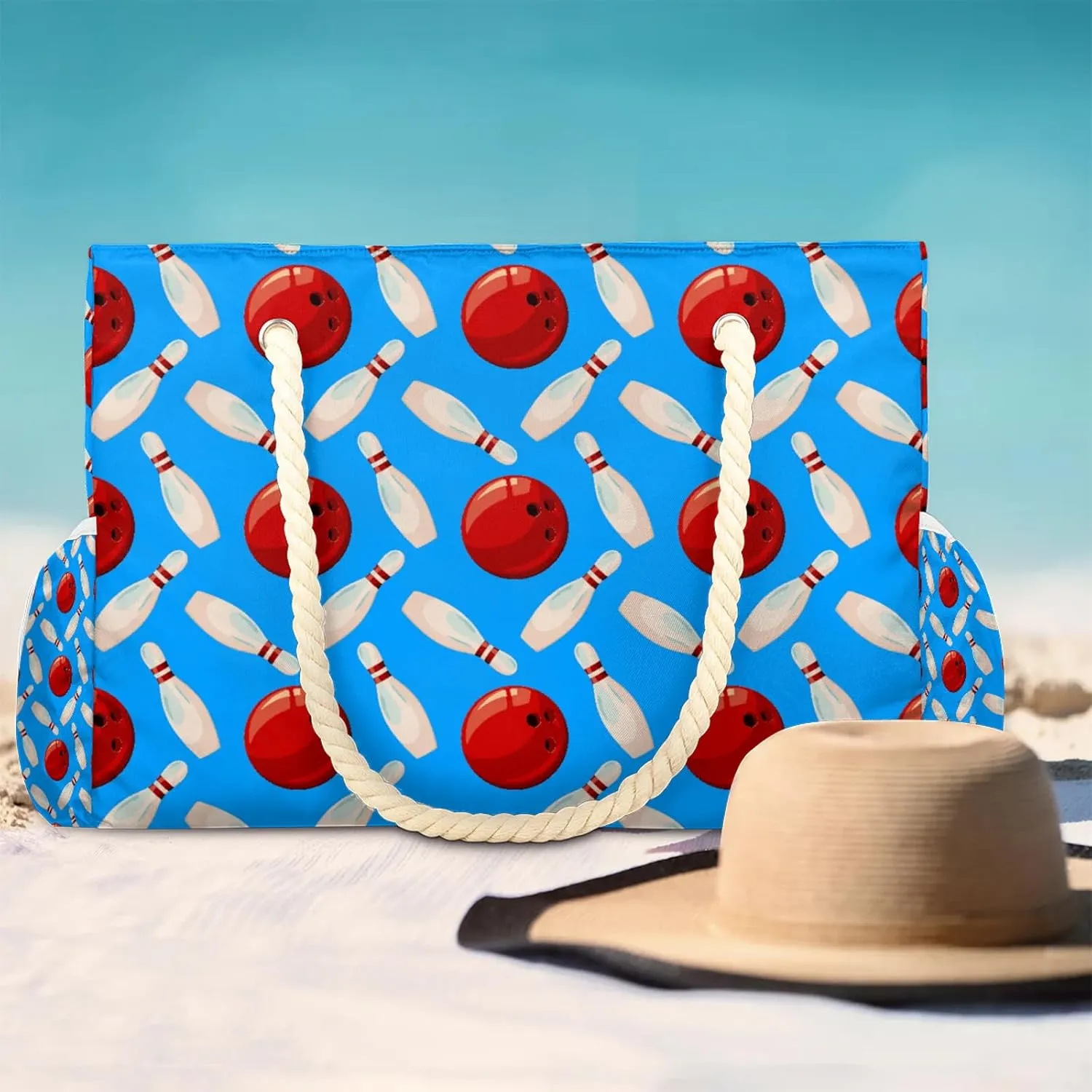 Tote Beach Bag for Women with Zipper Modern Large Waterproof Sandproof Swim Pool Bag