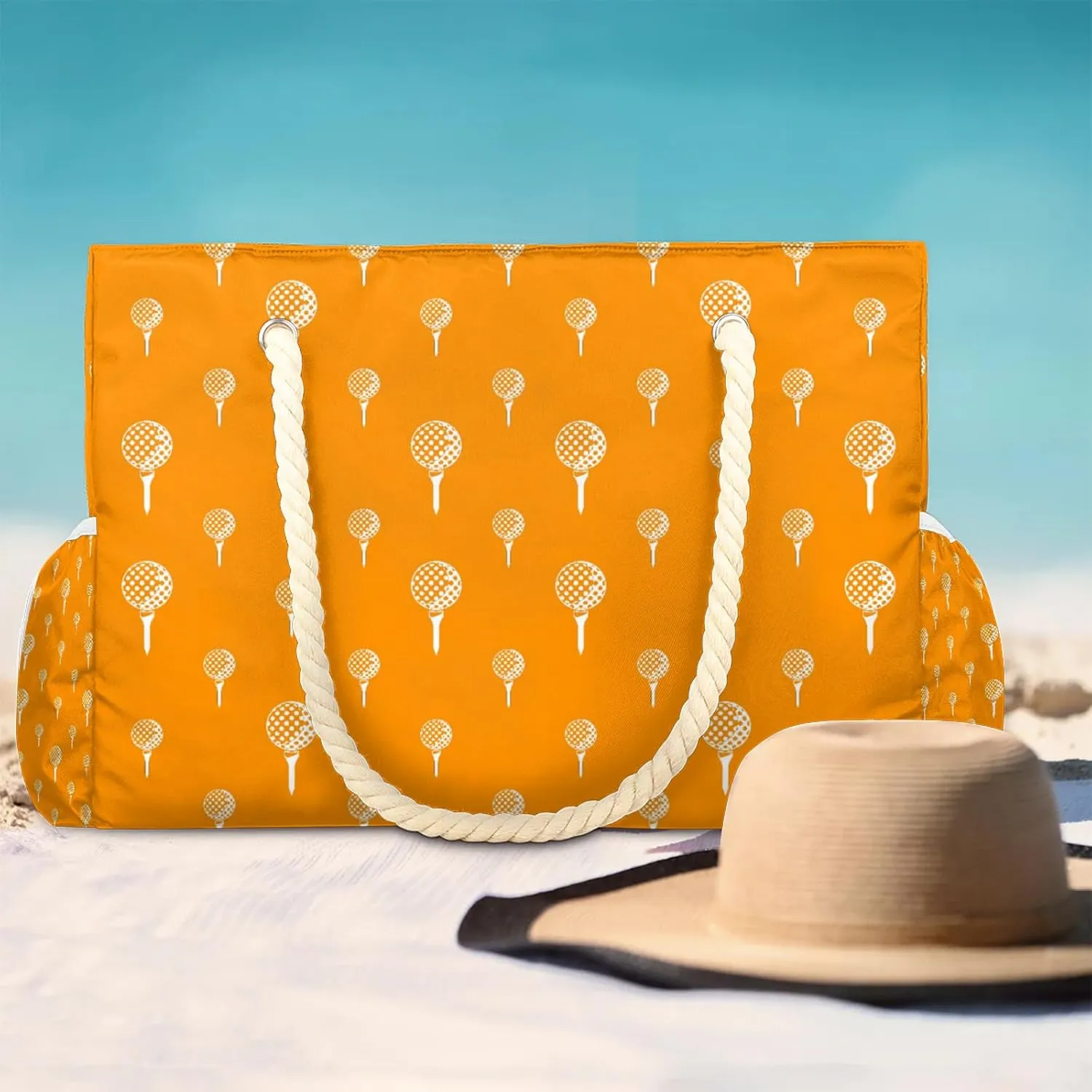 Tote Beach Bag for Women with Zipper Modern Large Waterproof Sandproof Swim Pool Bag