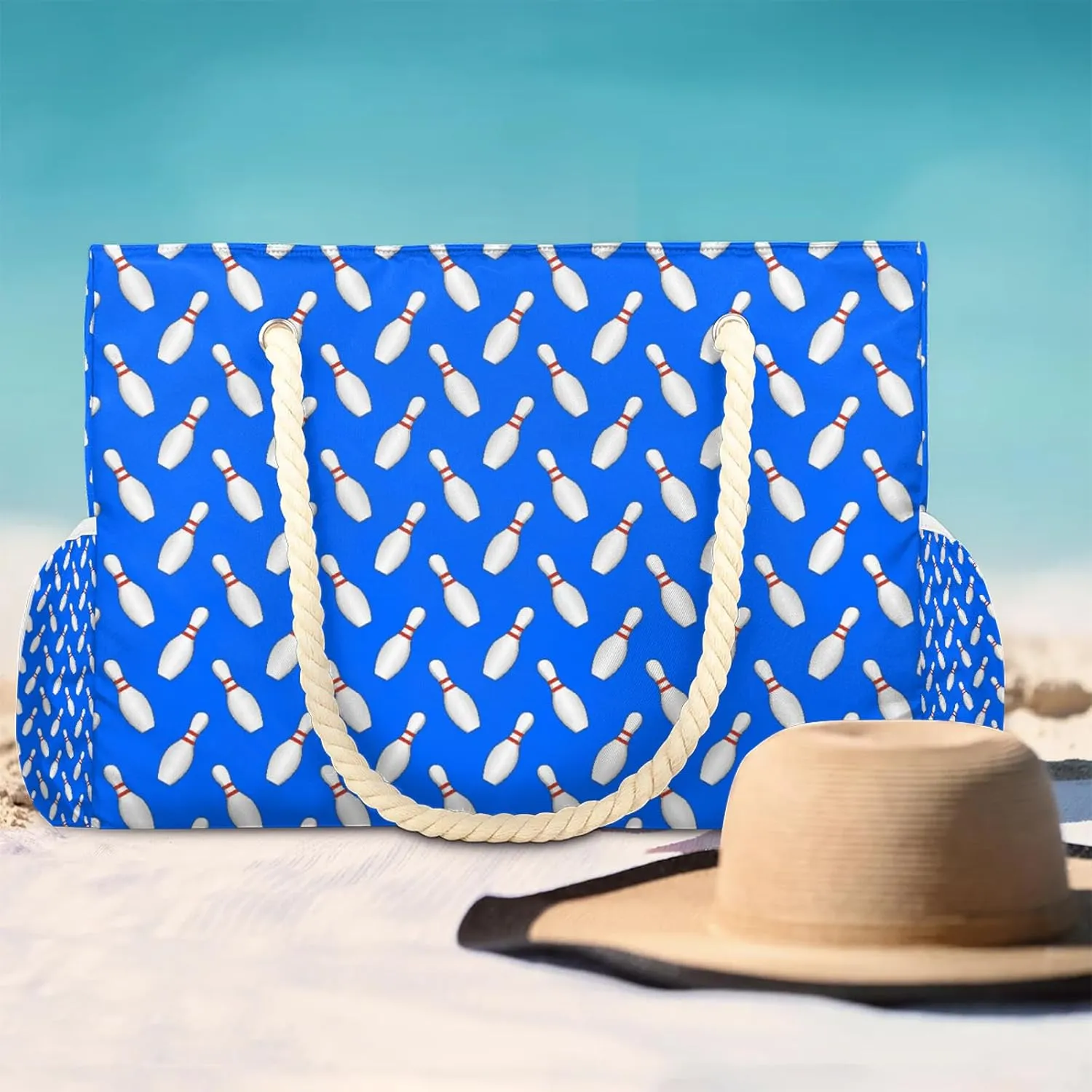 Tote Beach Bag for Women with Zipper Modern Large Waterproof Sandproof Swim Pool Bag