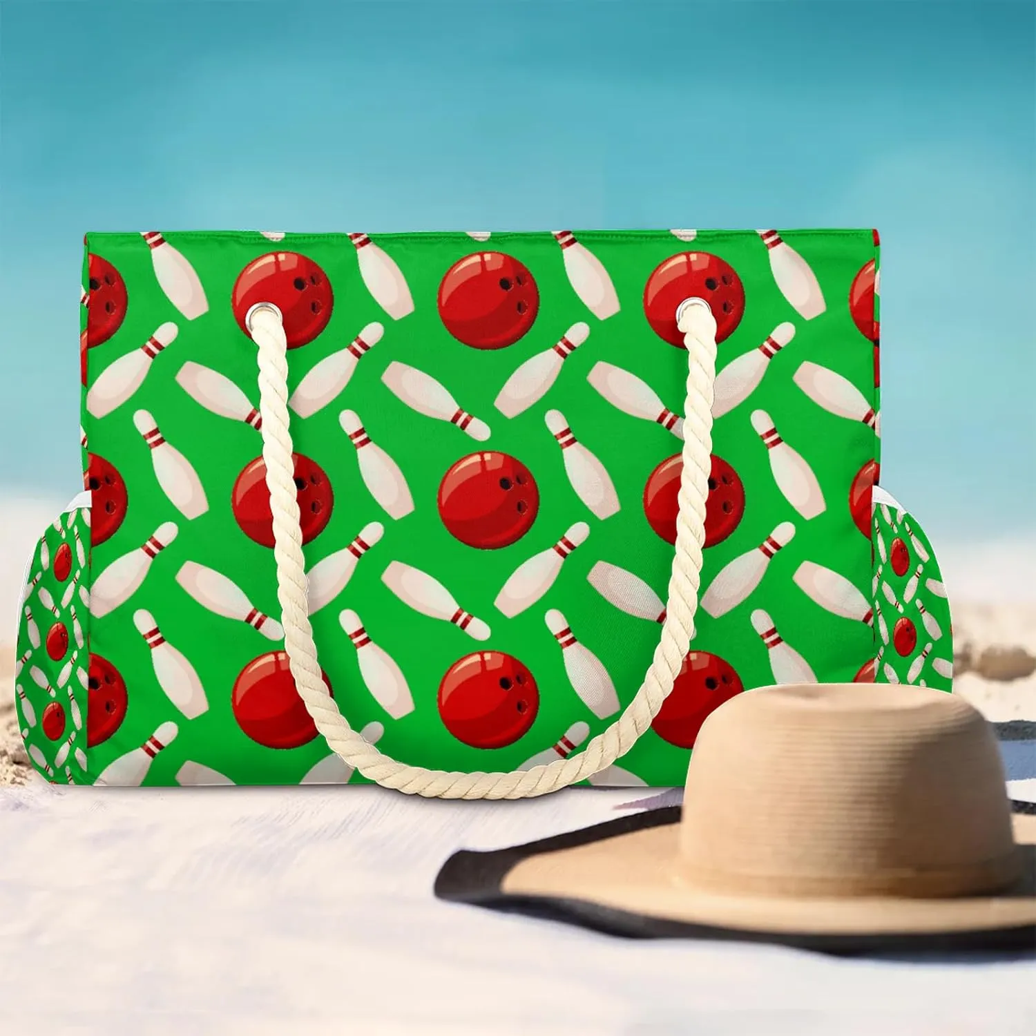 Tote Beach Bag for Women with Zipper Modern Large Waterproof Sandproof Swim Pool Bag