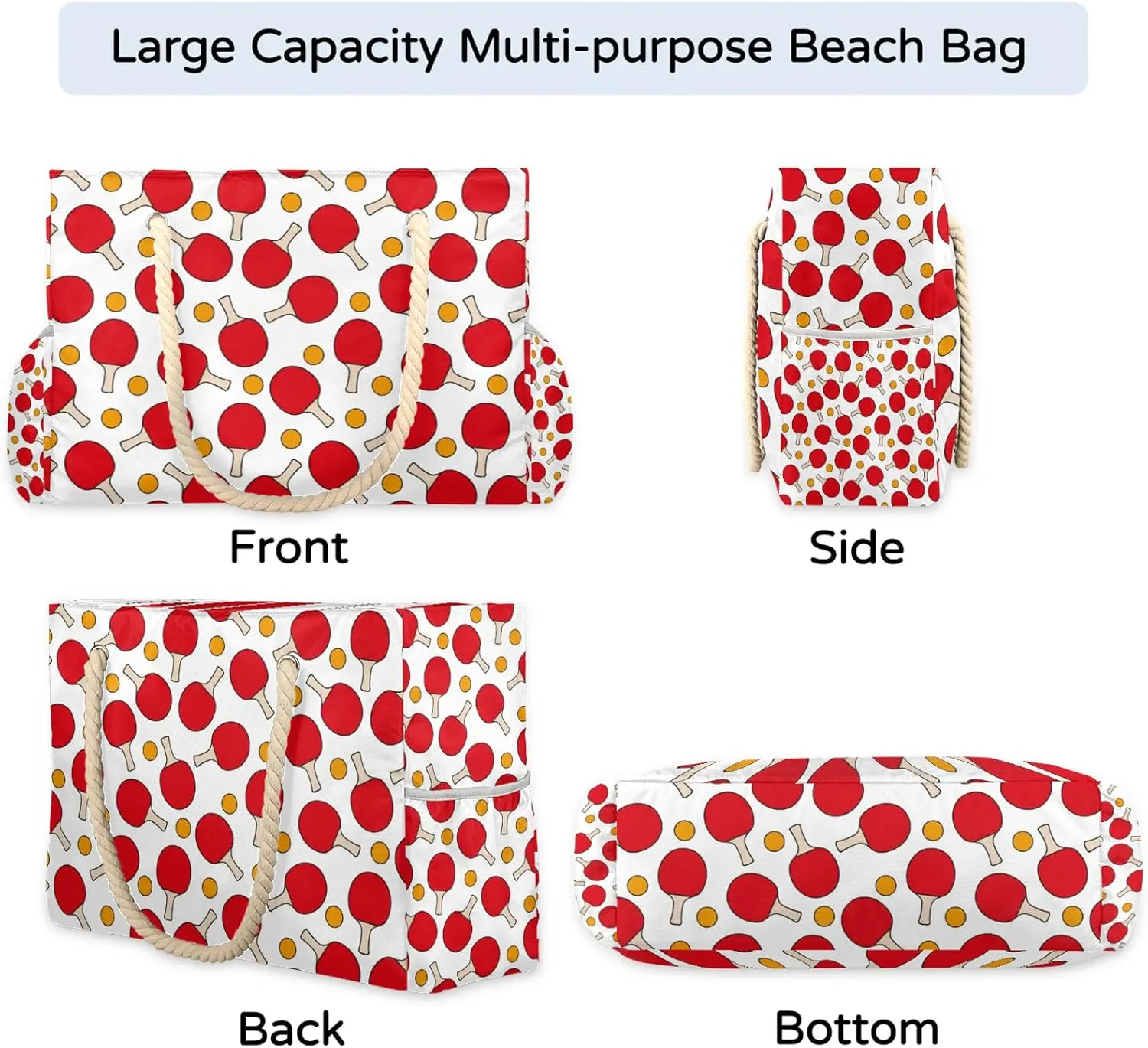Tote Beach Bag for Women with Zipper Modern Large Waterproof Sandproof Swim Pool Bag