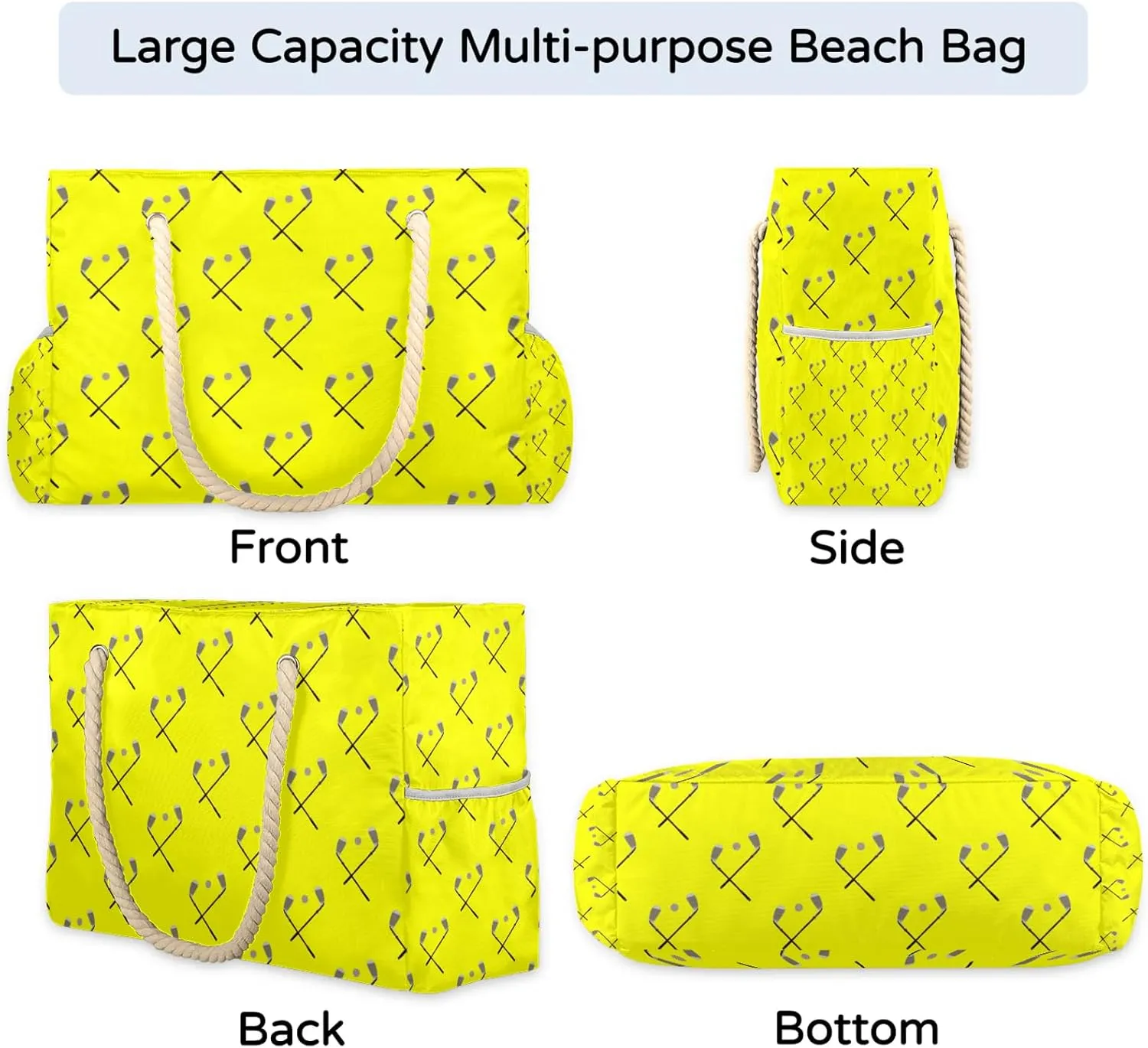 Tote Beach Bag for Women with Zipper Modern Large Waterproof Sandproof Swim Pool Bag