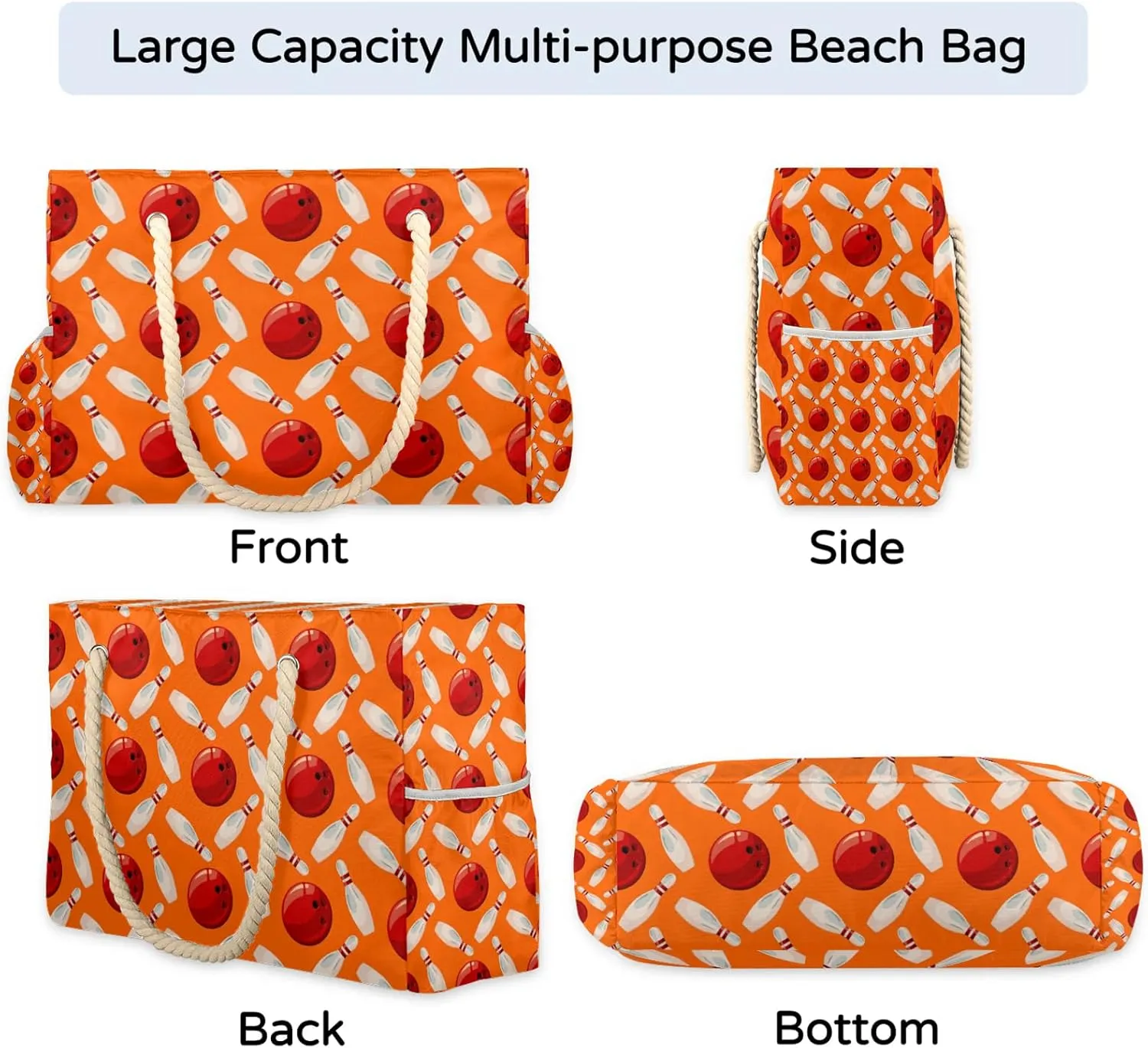 Tote Beach Bag for Women with Zipper Modern Large Waterproof Sandproof Swim Pool Bag