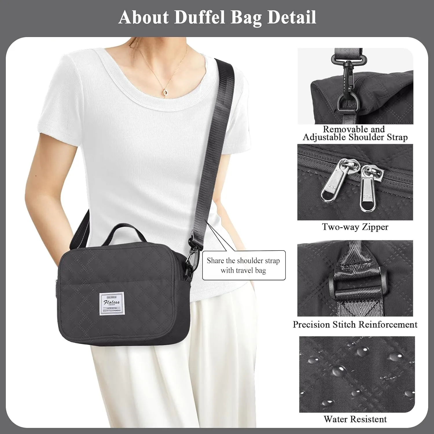 Travel Bag for Women, Overnight Duffel Weekender Bag with Toiletry Bag,Gym Bag with Wet Pocket,Personal Item Carry On Bag