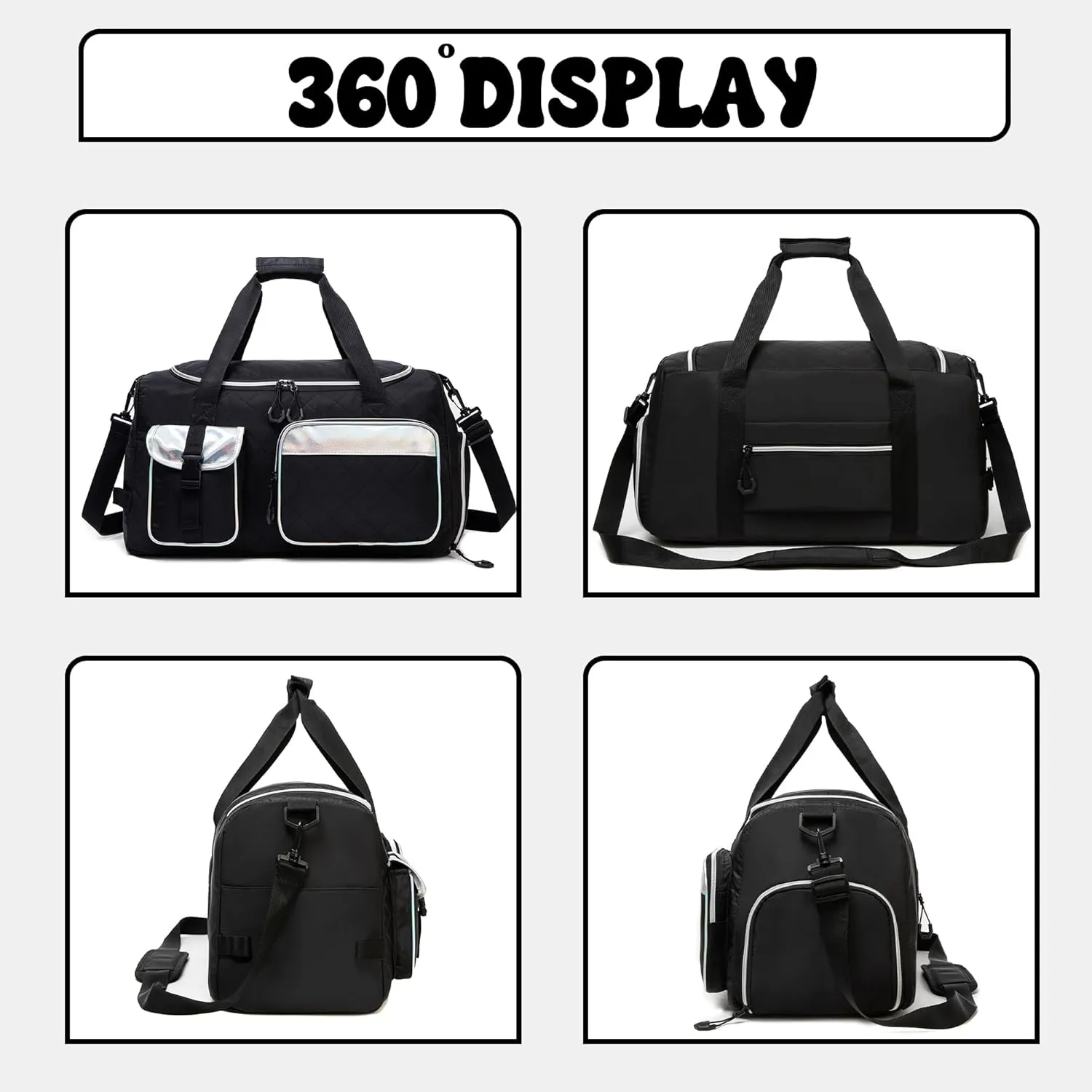 Travel Bags for Women Duffle Bag Tote Bags Women with Toiletry Bag Carry On Luggage for Airplanes with Shoe Compartment